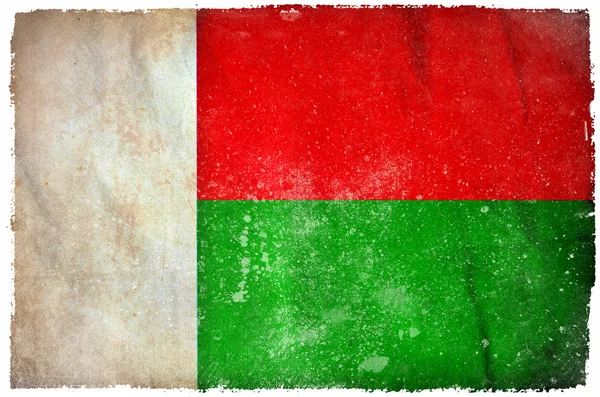 Bandera grunge de Madagascar — Foto de Stock