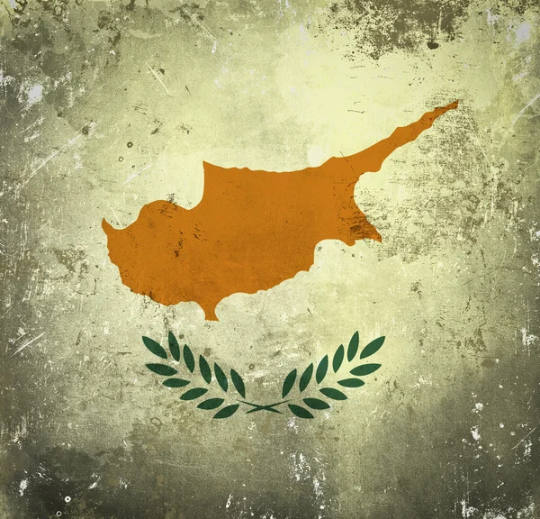Kıbrıs bayrağı Grunge — Stok fotoğraf