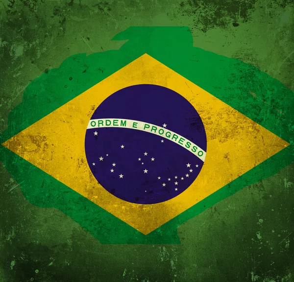 Bandiera grunge del Brasile — Foto Stock