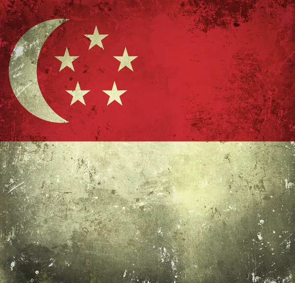 新加坡的Grunge国旗 — 图库照片