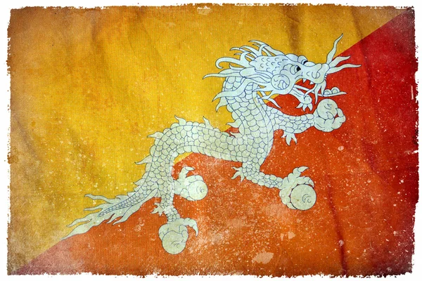 Bhutan grunge bayrağı — Stok fotoğraf