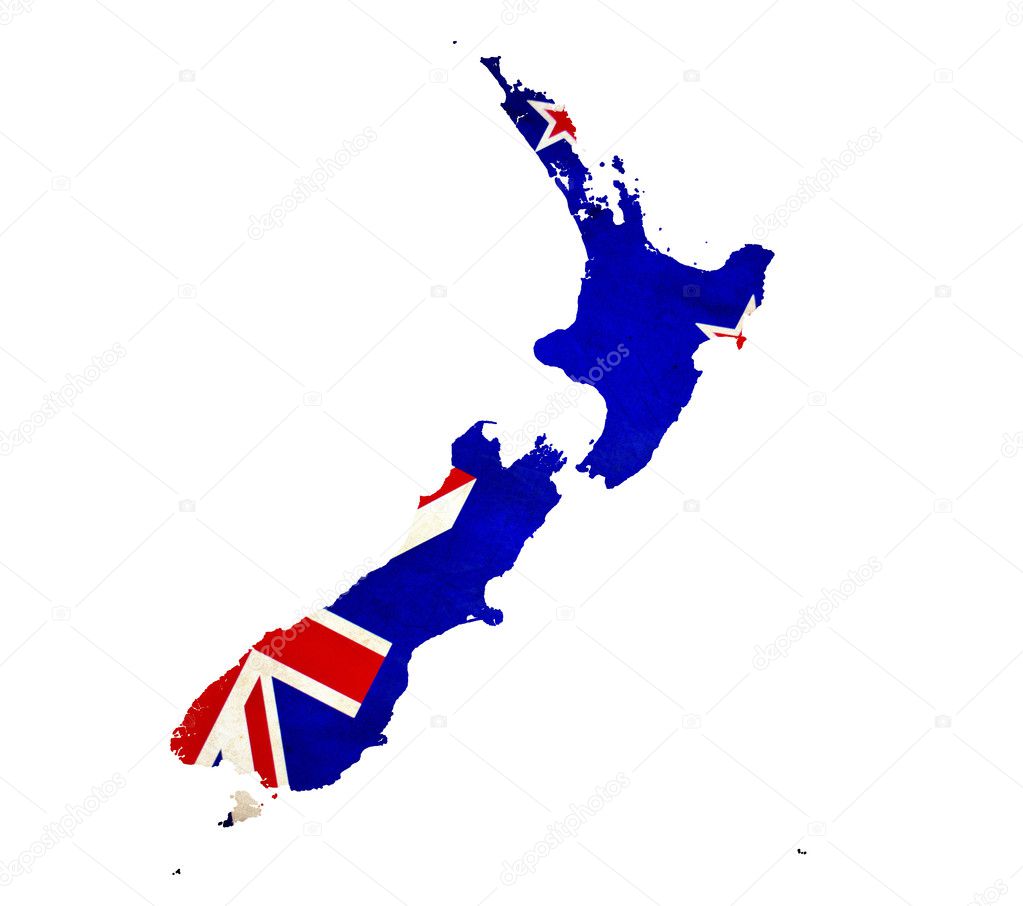 Map of New Zealand isolated