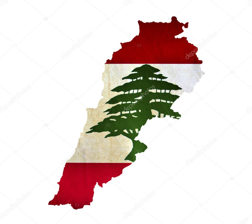 Map of Lebanon isolated