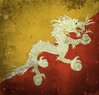 Grunge bhutan bayrağı