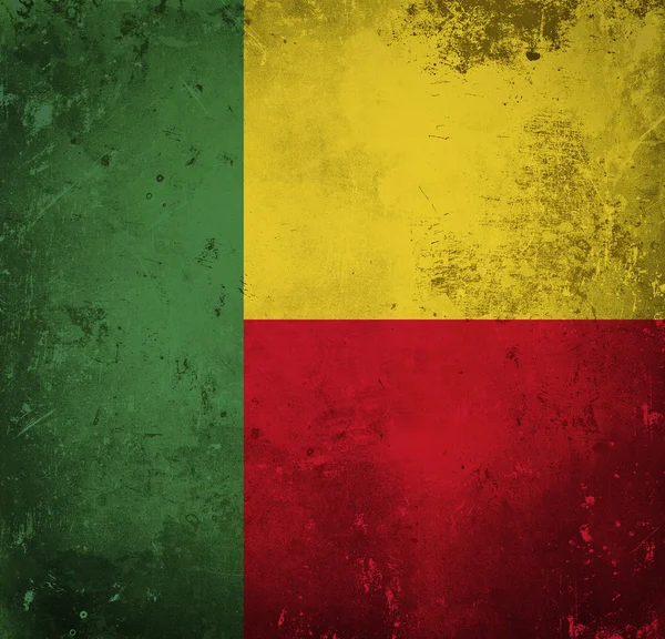 Beninská vlajka grunge — Stock fotografie