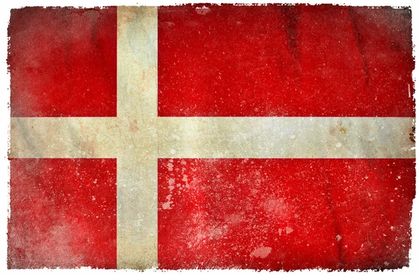 丹麦 grunge 旗 — 图库照片