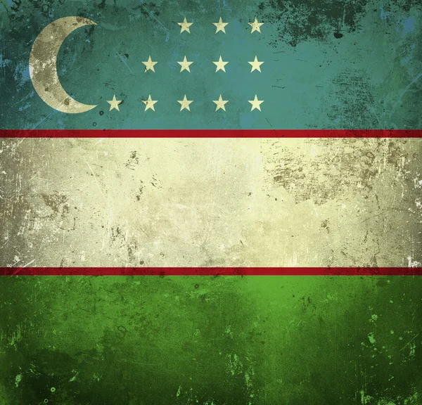 Grunge flag of Uzbekistan — Stock Photo, Image