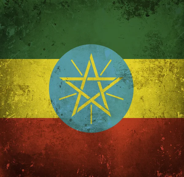 Bandera Grunge de Etiopía — Foto de Stock