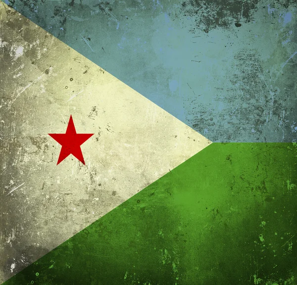Džibutská vlajka grunge — Stock fotografie