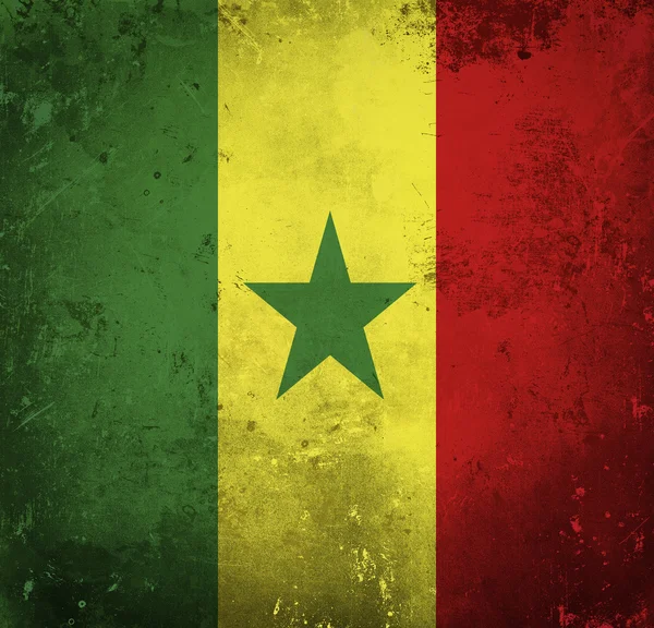 Гранж-флаг Сенегала — стоковое фото