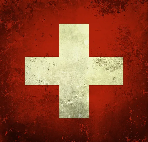 Grunge drapeau de la Suisse — Photo
