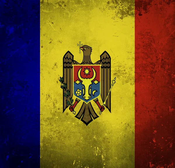Grunge vlag van Moldavië — Stockfoto