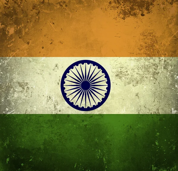 印度的 grunge 旗子 — 图库照片