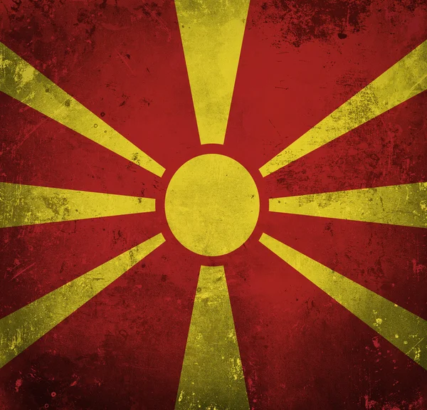 Makedonya 'nın Grunge Bayrağı — Stok fotoğraf