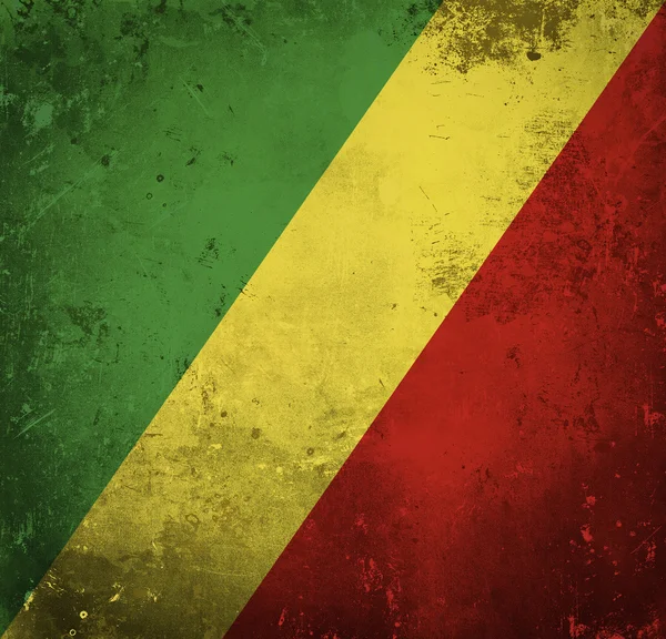Bandera Grunge de República del Congo — Foto de Stock