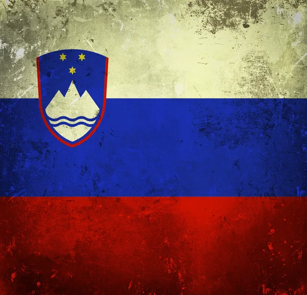 Sloveniens flagga för grunge — Stockfoto
