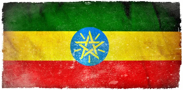Etiopias grungeflagg – stockfoto