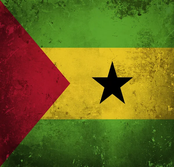 Grunge vlag van sao Tomé en principe — Stockfoto