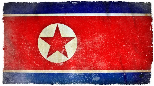Гранж-флаг Северной Кореи — стоковое фото