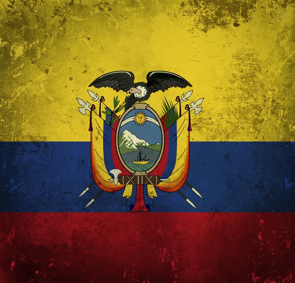 Grunge vlag van Ecuador — Stockfoto