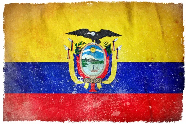 Ekvador grunge bayrağı — Stok fotoğraf