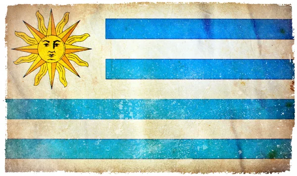 Uruguay grunge vlag — Stockfoto