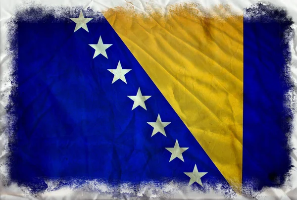 Большой флаг Боснии и Герцеговины — стоковое фото