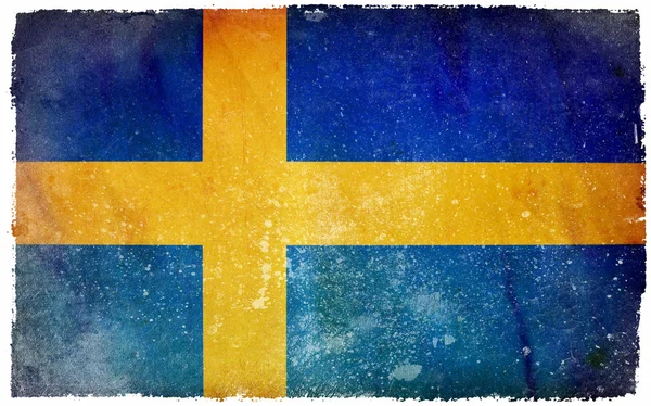İsveç grunge bayrağı — Stok fotoğraf