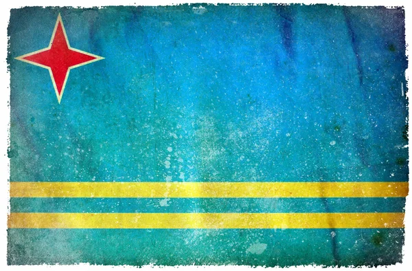 Bandera grunge Aruba — Foto de Stock