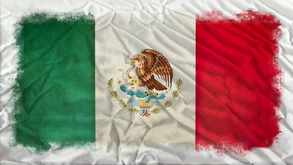 Mexico grungeflagg – stockfoto
