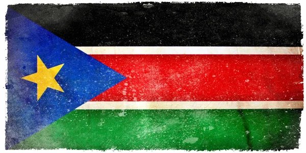 Гранж-флаг Южного Судана — стоковое фото