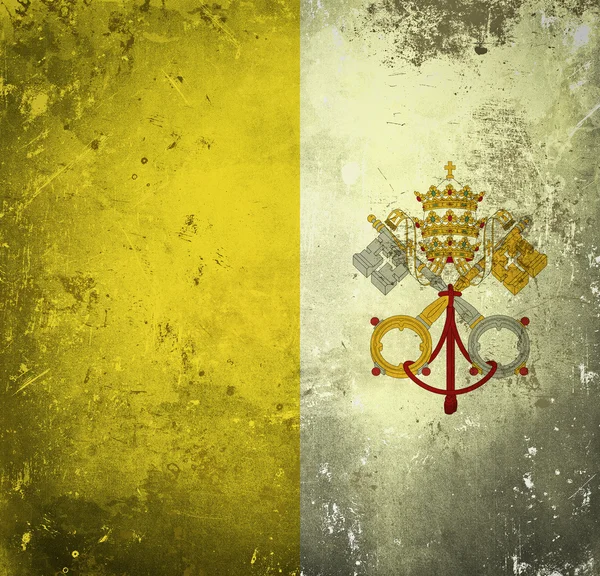 Гранж-флаг Ватикана — стоковое фото