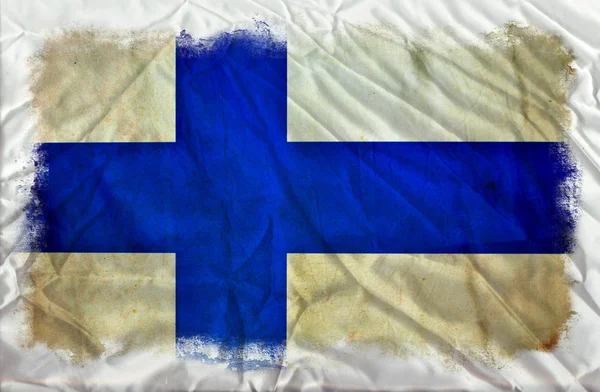 芬兰 grunge 旗 — 图库照片