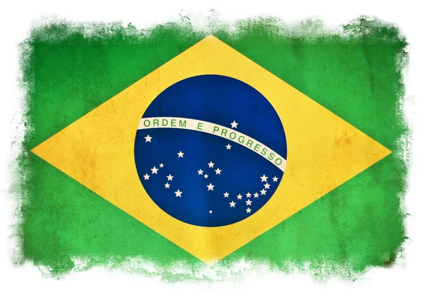 巴西 grunge 旗 — 图库照片