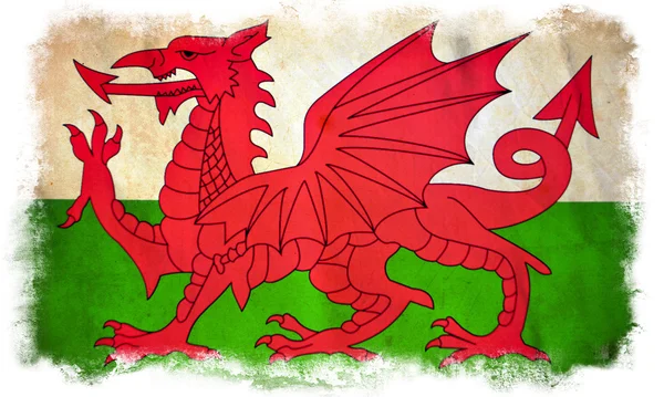 Wales grunge flagga — Stockfoto