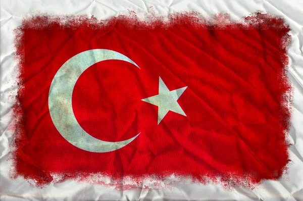 Turchia bandiera grunge — Foto Stock