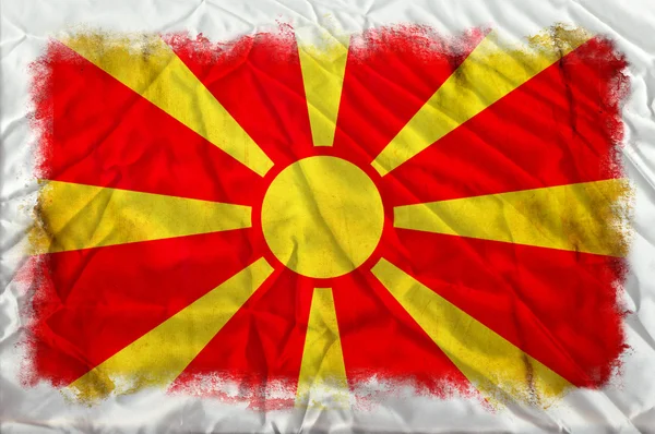 Vlajka Makedonie grunge — Stock fotografie
