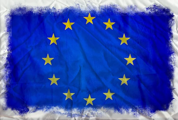Прапор Європейського Союзу гранж — стокове фото