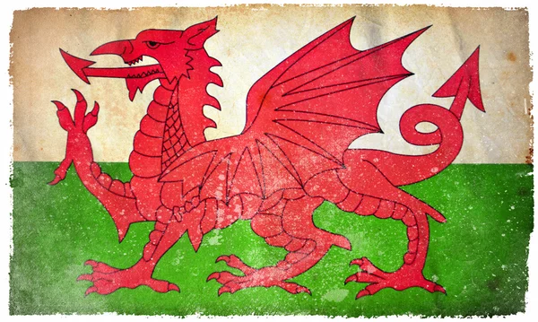 Гранж-флаг Уэльса — стоковое фото
