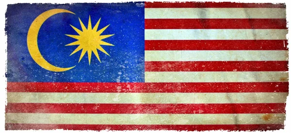 马来西亚 grunge 旗 — 图库照片