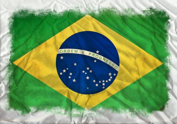 Flaga ilustracja Brasil — Zdjęcie stockowe