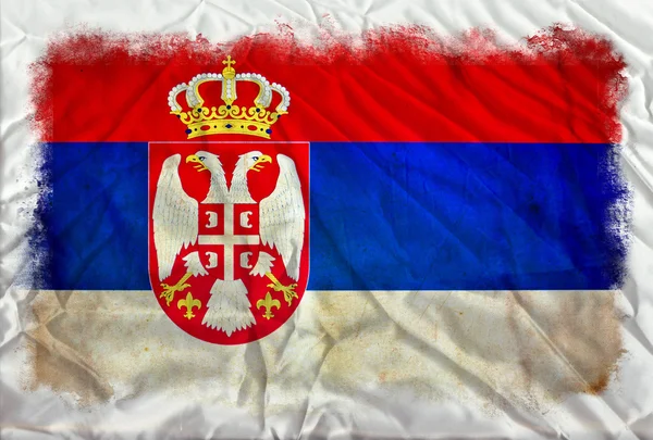 Serbien grunge flagga — Stockfoto
