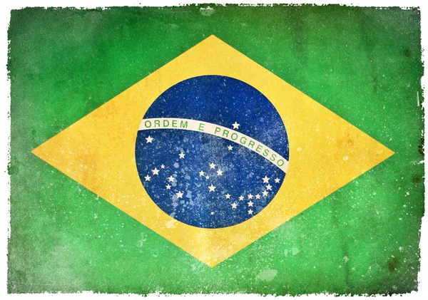 Bandiera grunge brasiliana — Foto Stock