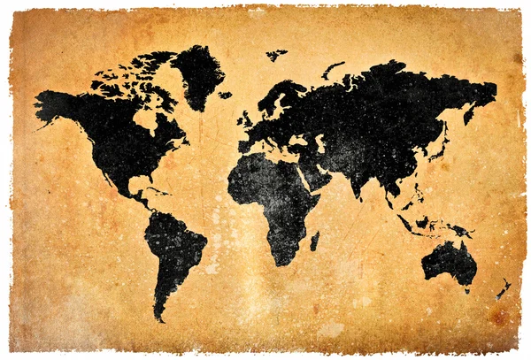 グランジ世界地図 — ストック写真