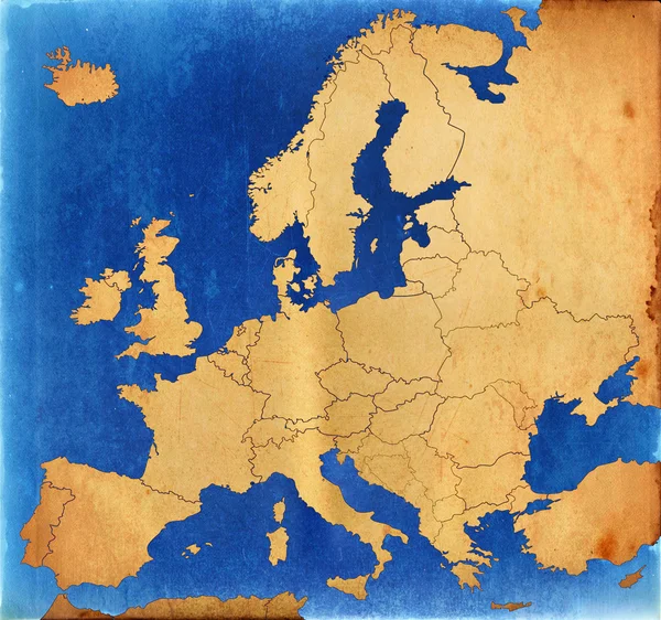 グランジ ヨーロッパ地図 — ストック写真
