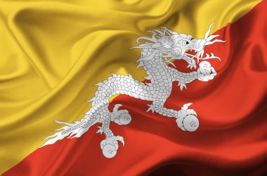 Bhutan dalgalanan bayrak