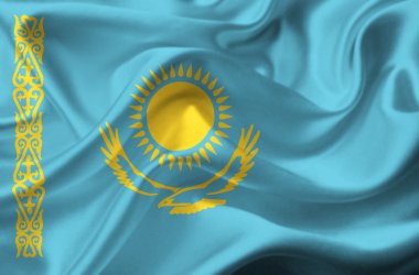 Kazakhstan waving flag