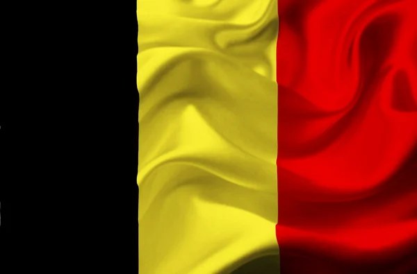 Belgio bandiera sventolante — Foto Stock