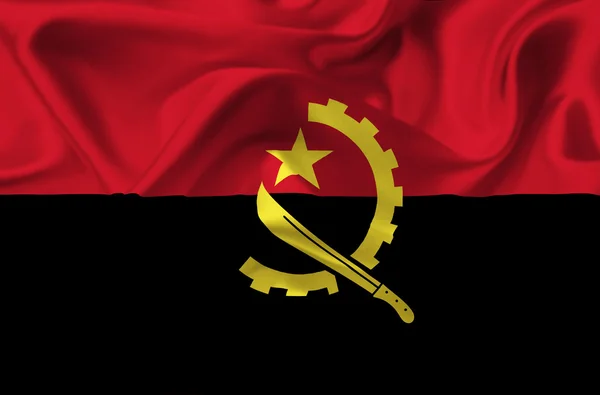 Machać Flaga Angoli — Zdjęcie stockowe