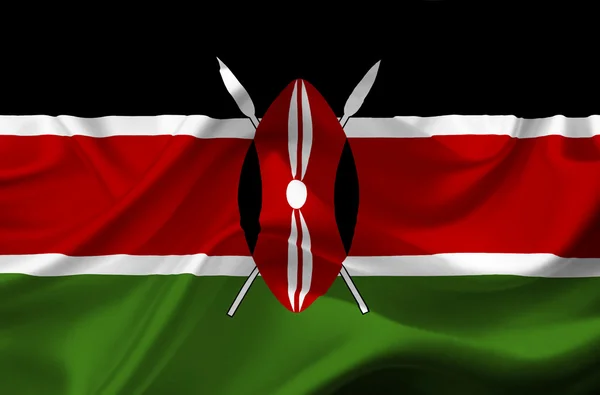 Kenia macha flagą — Zdjęcie stockowe